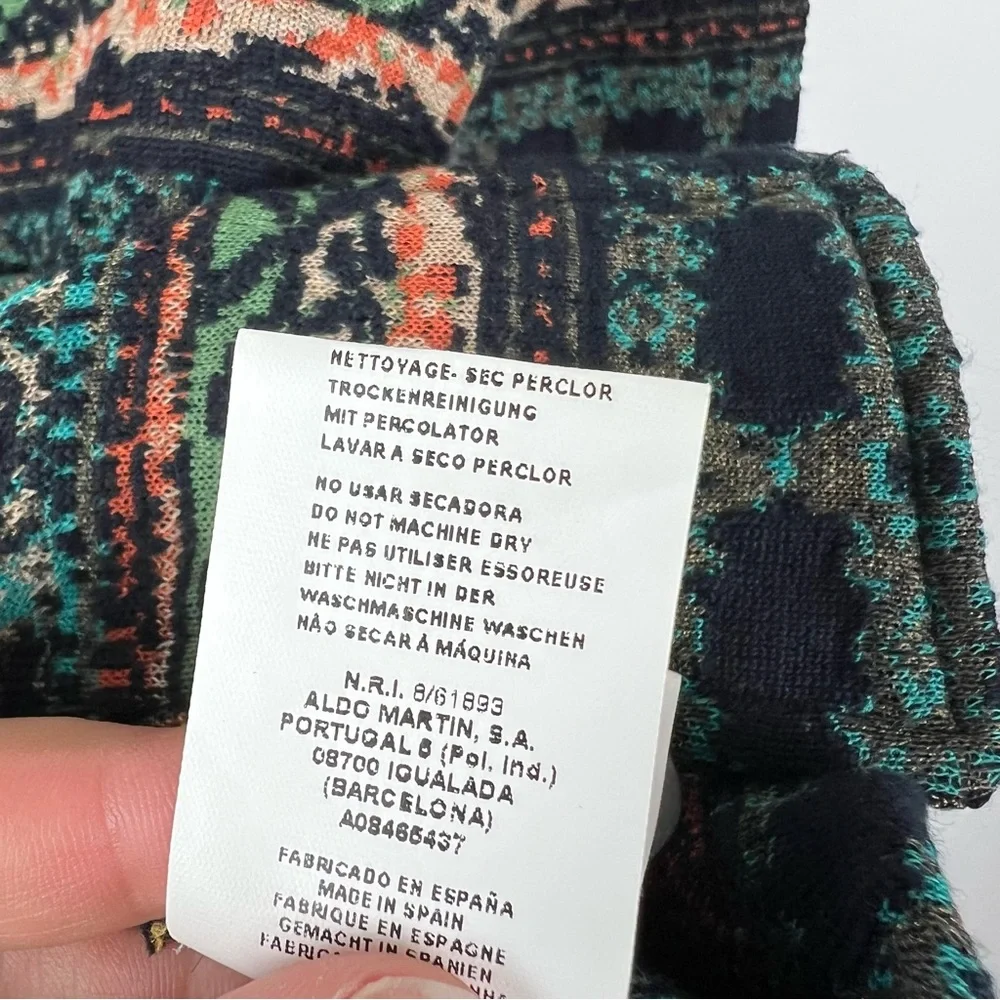 Aldomartins Knit Button Front Jacket Patterned Multicolor Wool Blend Size 10 - Picture 7 of 7